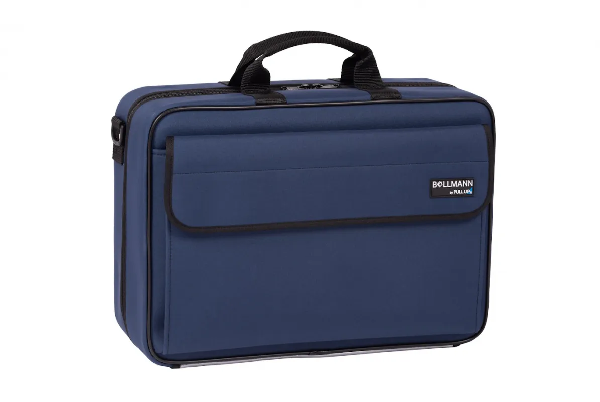 Bollmann by Pull UP Arzttasche Medicare XL, Polymousse Gewebe bezogener Hartschalenkoffer Blau 1.01.425