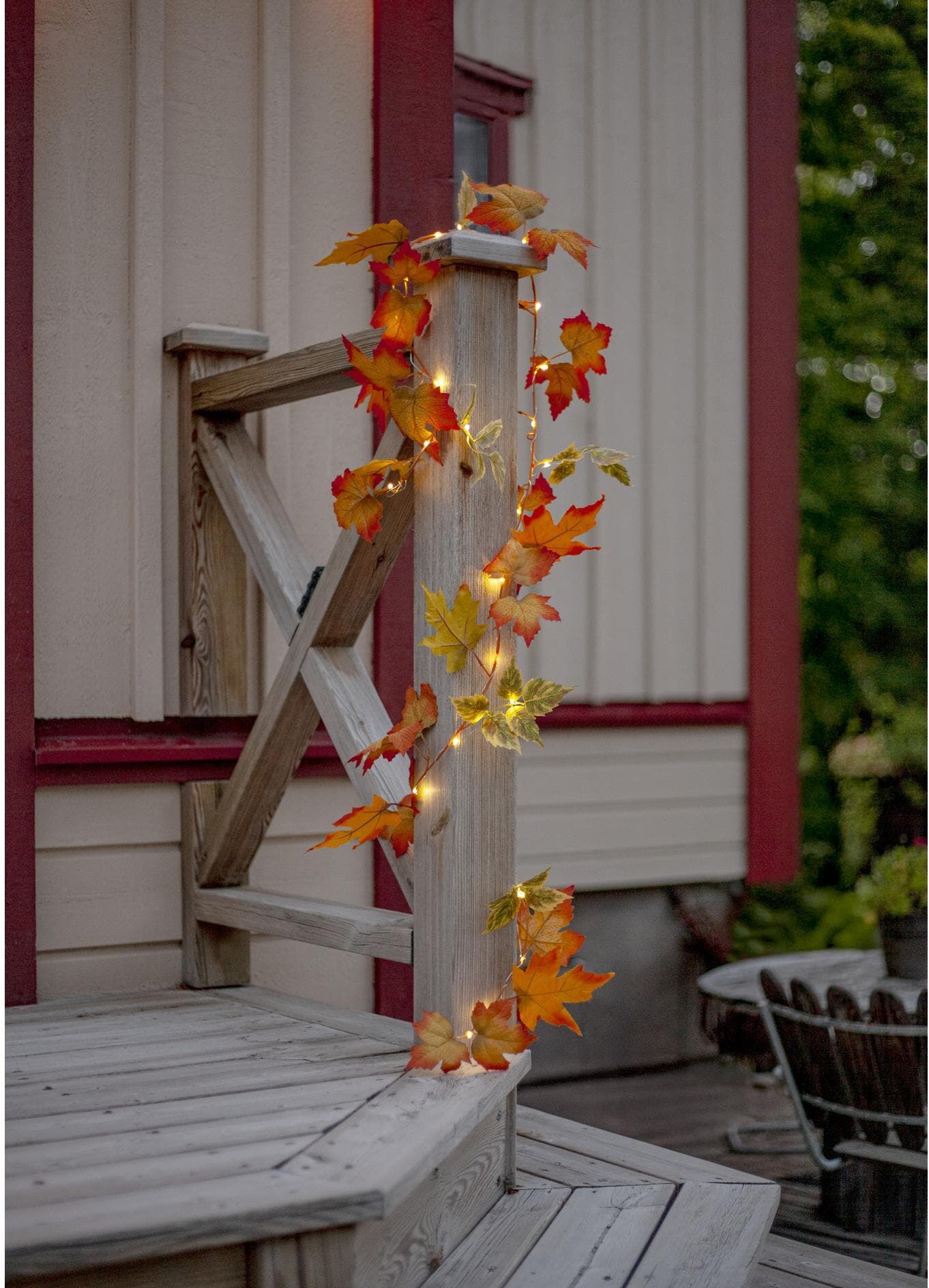 Dekoobjekt "Autumn Indoor, 10 cm Höhe", orange (bunt), B/H/T: 180cm x 10cm x 20cm, PARFORCE TRADITIONAL HUNTING, Dekofiguren, Dekorative Herbstgirlande mit warmweissem LED-Licht, Dekoobjekt bunt B/H/T: 180cm x 10cm x 20cm