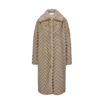 Wintermantel MILESTONE "MSAliya", Damen, Gr. 38, beige, Casual, regular fit, Mäntel Wintermantel, mit Umlegekragen
