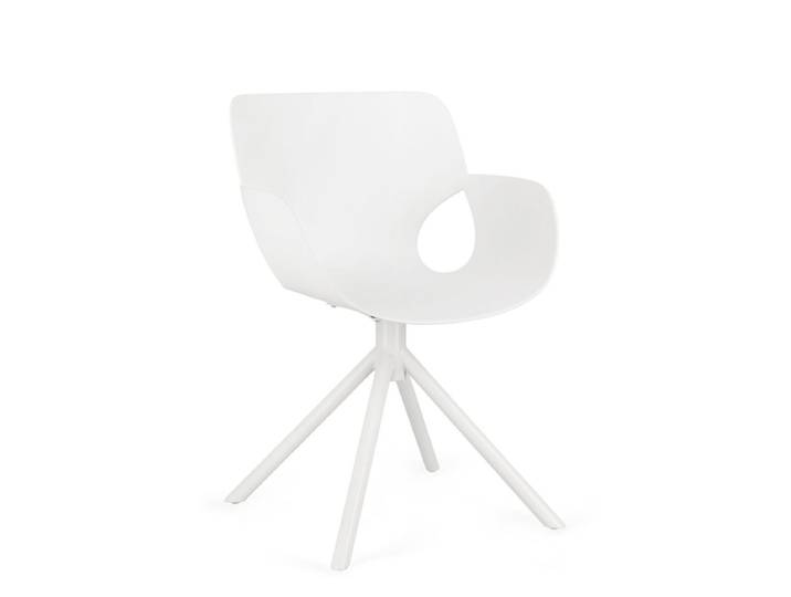 Set 2 chaises acier blanc