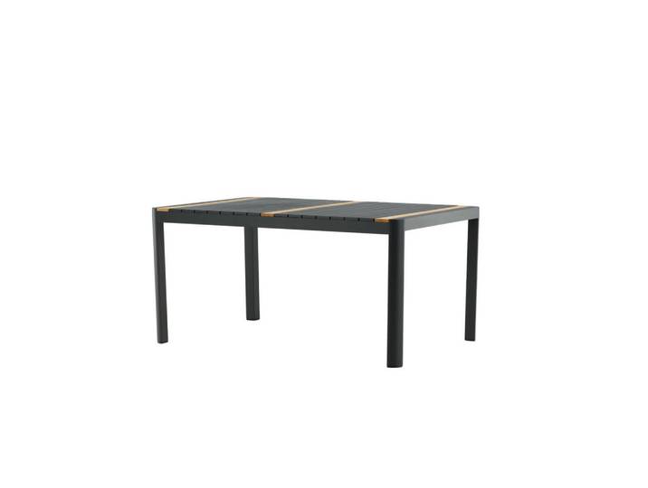Furnlux Gartenesstisch Togo Schwarz 90x150x75 cm, Metall, 90x75x150 cm, Gartenmöbel, Gartentische, Gartentische