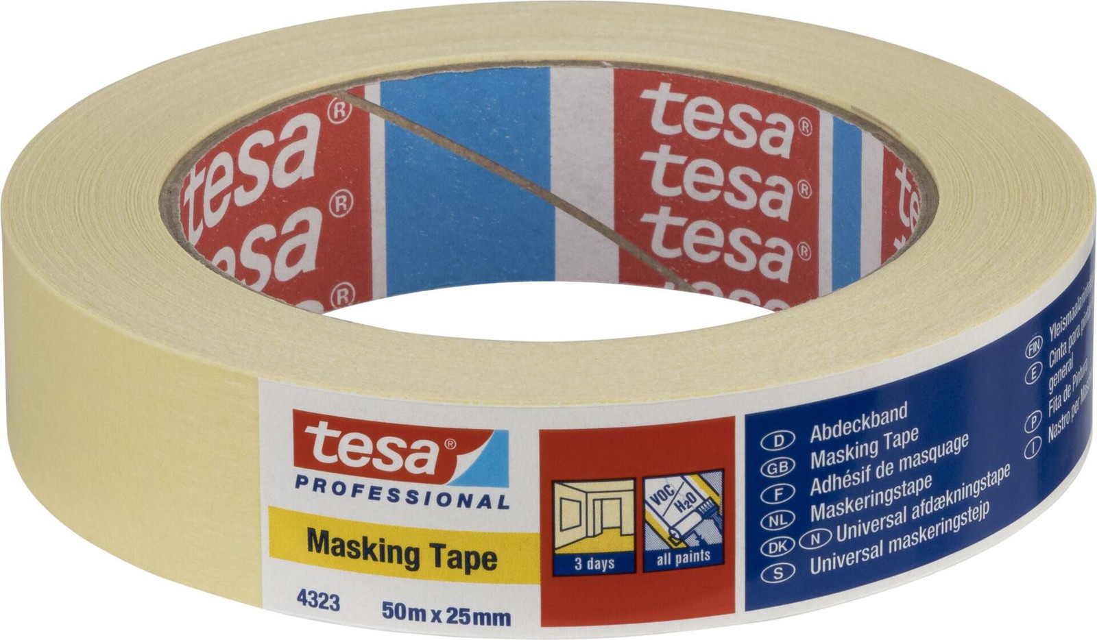Tesa Krepptape beige 25 mm x 50 m