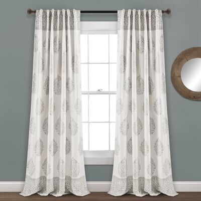 Lush Decor Teardrop Leaf Room Darkening Window Curtain Panel Pair