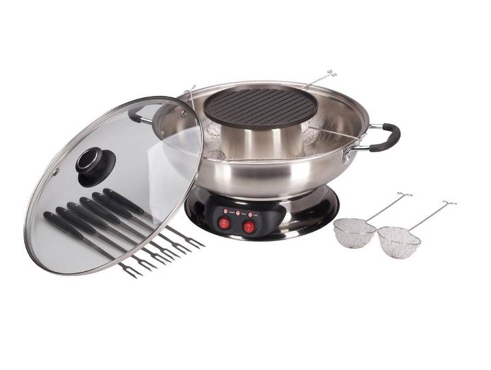NOUVEL Elektro-Fondue Nouvel Nouvel Fleischfondue-Set Gourmet Pot , silber (silberfarben), Fondues, Elektro-Fondue