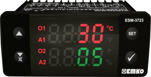 Emko ESM-3723.8.5.5.0.1/01.01/1.0.0.0 2-Punkt und PID Regler Temperaturregler Relais 5A (L x B x H) 65 x 76 x 35mm
