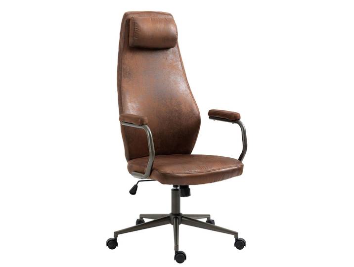 CLP Bürostuhl Pocatello Kunstleder höhenverstellbar Industrial Loft Antik Stil Farbe cognac