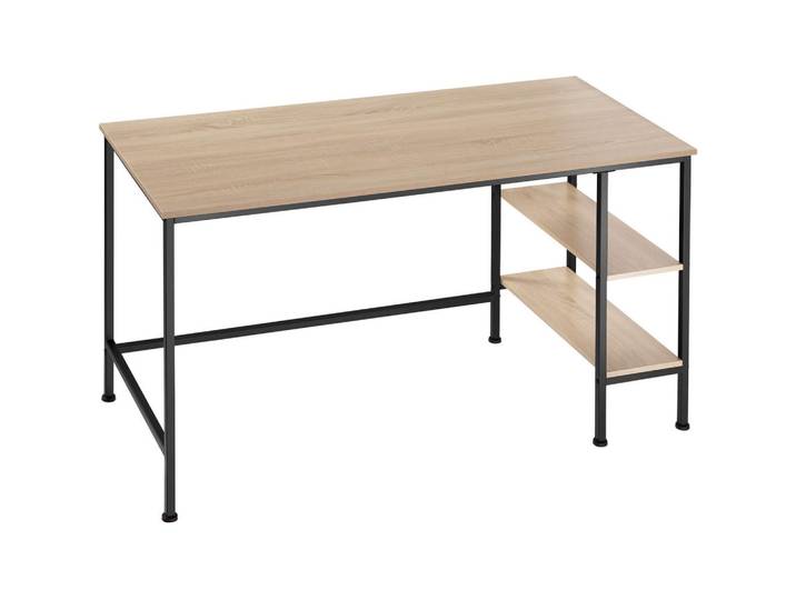 tectake Schreibtisch Donegal, 140 x 60 x 76,5 cm, Industrial Holz hell, Eiche Sonoma, Naturfarben, Rechteckig, 60x76.5x140 cm, Büromöbel, Schreibtische, Schreibtische