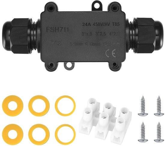 Famanu IP68 waterdichte aansluitdoos - 2-weg kabelconnector - externe verdeeldoos voor buiten - M20 kabelbox