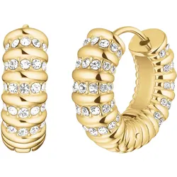 Rosefield JESCG-J1280 Damen-Ohrringe Creolen Gestreift Goldfarben