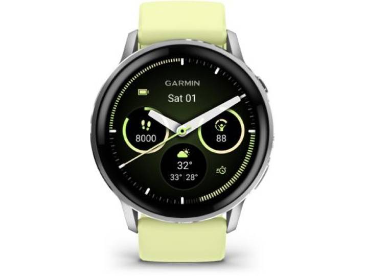 Garmin - Montre Sport Venu 4 Sport Et Santé Gps Amoled Bt Wi-Fi 45 Mm Gris / Jaune