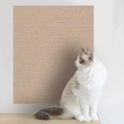Uplift Essentials Self Adhesive Wall And Furniture Cat Scratch Protection Carpet khaki 11.8 X 23.6 In