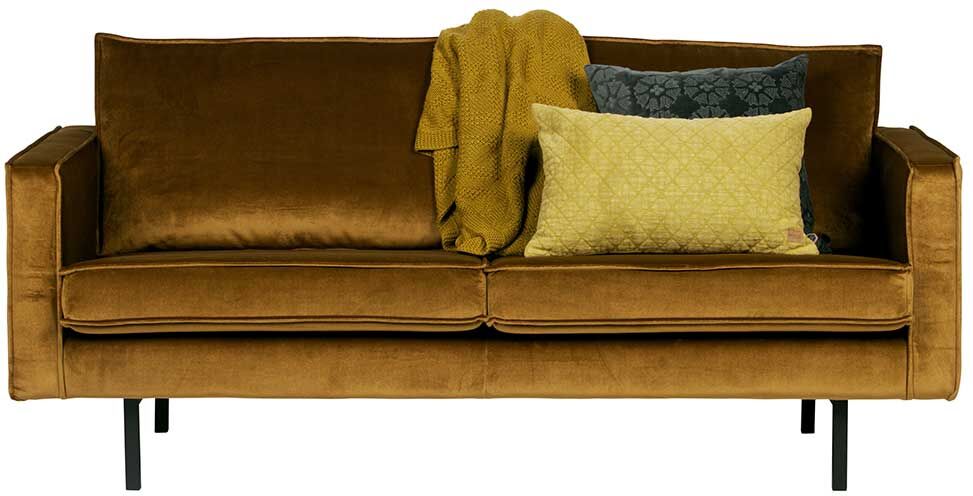 Pharao24.de Zweisitzer Sofa im Retrostil Samt in Honigfarben