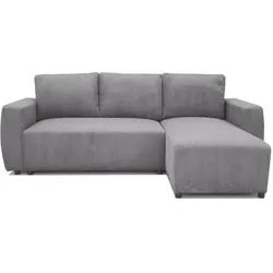 Casapy, Sofa + Bettsofa, PHARELL umwandelbares 3- bis 4-Sitzer-Ecksofa – Anthrazit-Cord – Aufbewahrungsbox (Ecksofa)