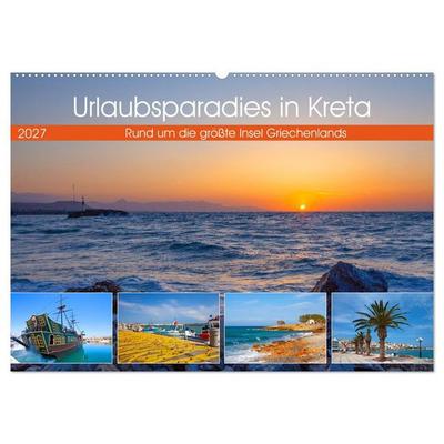 Urlaubsparadies in Kreta (Wandkalender 2027 DIN A2 quer), CALVENDO Monatskalender
