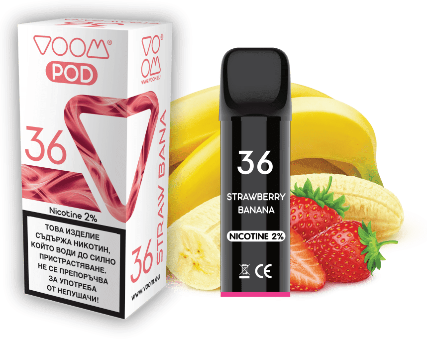 VOOM 36 Strawberry Banana Jetable 1200 bouffées - 1  single unit