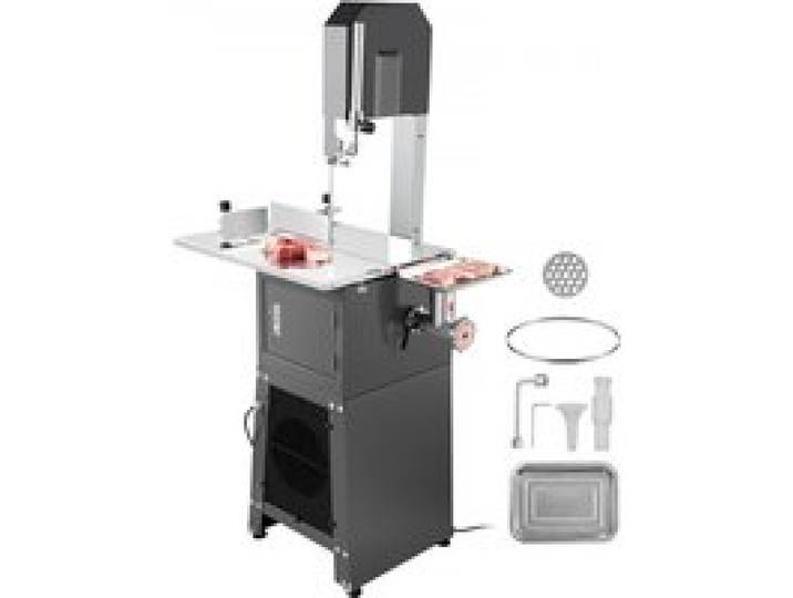 VEVOR Scie à os de boucher électrique commerciale, scie à ruban pour os 550 W, scie électrique pour viande et os congelés, table 485 x 380 mm, épaisseur de coupe de 210 mm pour supermarché, restaurant