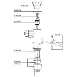 Ablauf Benkiser komplett für WC-Druckspüler 3/4'', 90mm lang