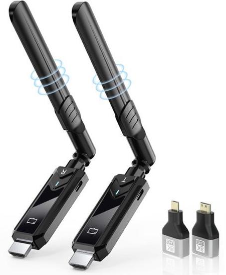 2026 Kabelloser HDMI-Sender und -Empfänger, Reichweite: 400 Meter (1313 Fuß), 4K-Dekodierung, kabellose HDMI-Übertragung, 5G/1080P, Video- und Audioübertragung von Laptop/TV-Box/Kamera zu mehreren Fernsehern/Projektoren/Monitoren