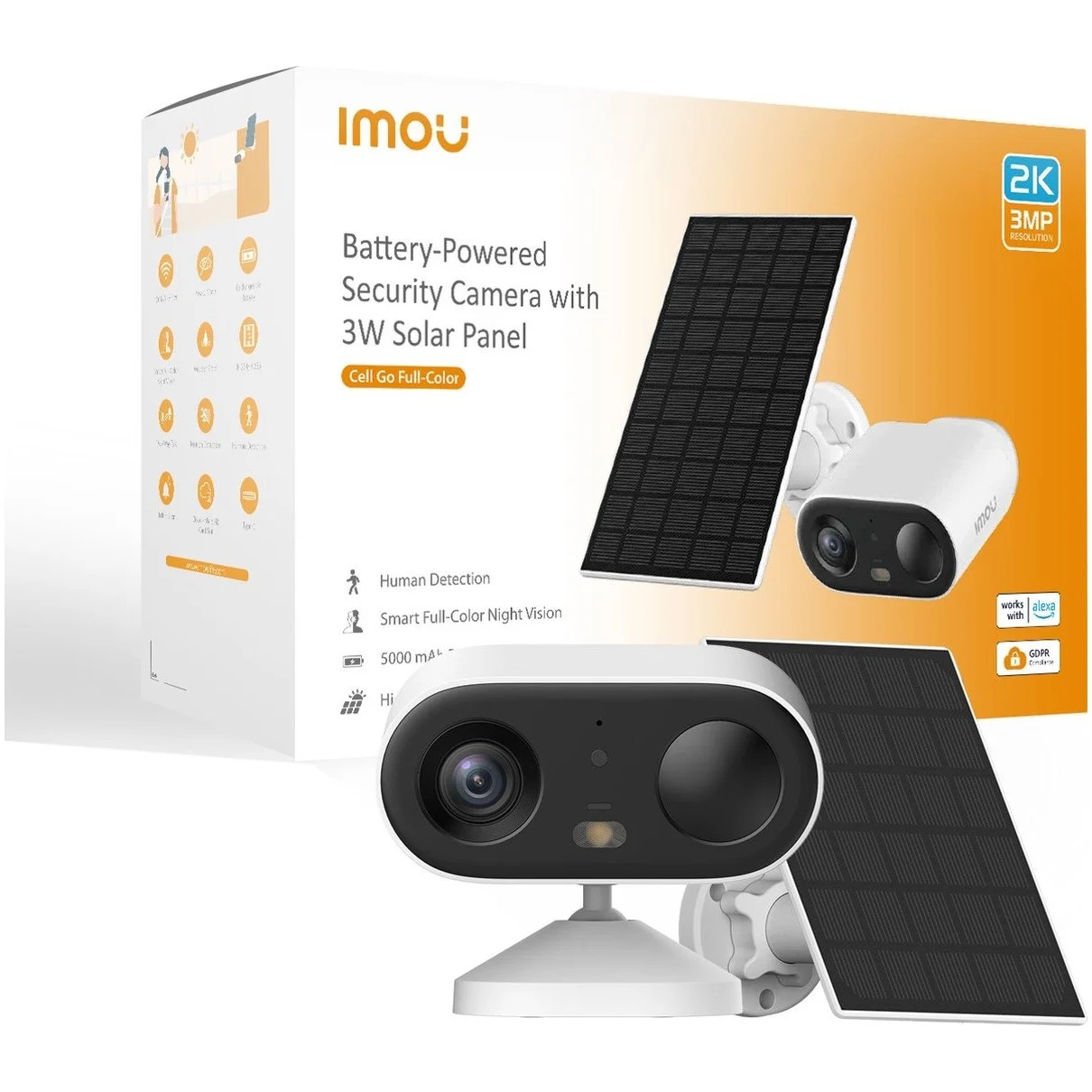 Imou Cell Go Full Color IP-camera Kit met Solarpanel Wit