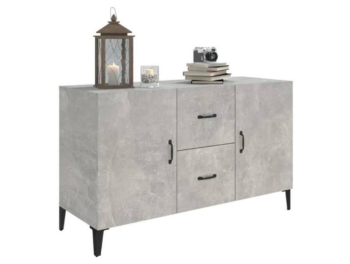 Buffet bas - ZERONE - A812523 - Gris béton - 100x36x60 cm - Bois d'ingénierie