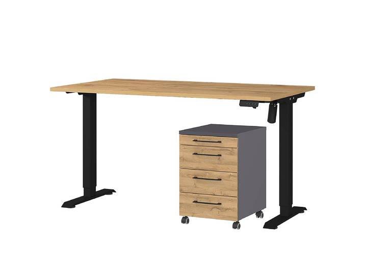 Schreibtisch PROFI 2.0 197cm Braun/Eiche Grandson Dekor
