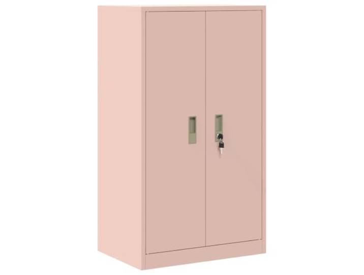 Helloshop26 Aufbewahrungsschrank, modernes Industriedesign, 60 x 40 x 90 cm, sicher, lackiert, aus kaltgewalztem Stahl, Rosa 02_0054858