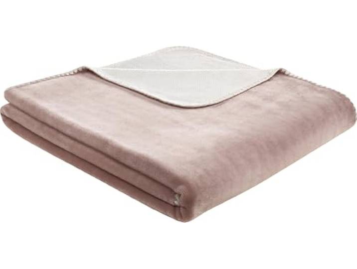 biederlack Wohndecke Soft & Cosy Microfaser Rosenholz/Creme Größe 150x200 cm