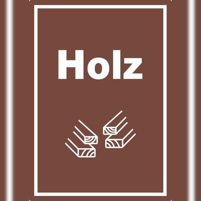 HB-Druck Holz Mülltrennung Aufkleber Text Symbol Balken A5 (148x210mm)