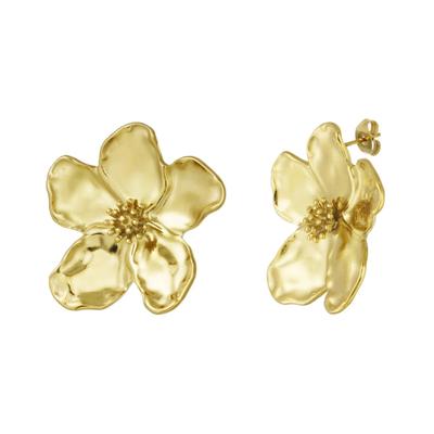 Paar Ohrstecker ADELIA´S "LIVAYA Ohrringe Ohrstecker mit Gänseblümchen aus Edelstahl", Damen, Gr. Damen, Edelstahl, gold (goldfarben), Ohrringe, Stylisch durch plastisch geformte Blütenblätter