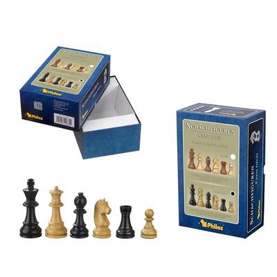 Schachfiguren Ludwig XIV, Königshöhe 110 mm, gewichtet, in Setup Box