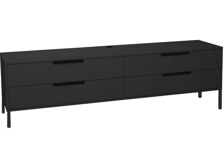 Lowboard MÄUSBACHER Bonnie , grau (anthrazit matt lack), B:216cm H:60cm T:45cm, Sideboards, Lowboard, Lowboard mit Quadratgestell