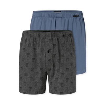 Weiter Boxer SCHIESSER "Boxershorts Multipack", Herren, Gr. 5, Webqualität, 909, sonstige, Webqualität, Obermaterial: 95% Baumwolle, 5% Elasthan, weit, Unterhosen, unktionaler Knopfleiste und sichtbarem Knopf
