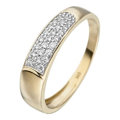 Goldring JOBO Gr. 52, gold (gelbgold 333), Fingerringe, Damen, 52, Gelbgold 333, Goldring, 333 Gold mit Zirkonia