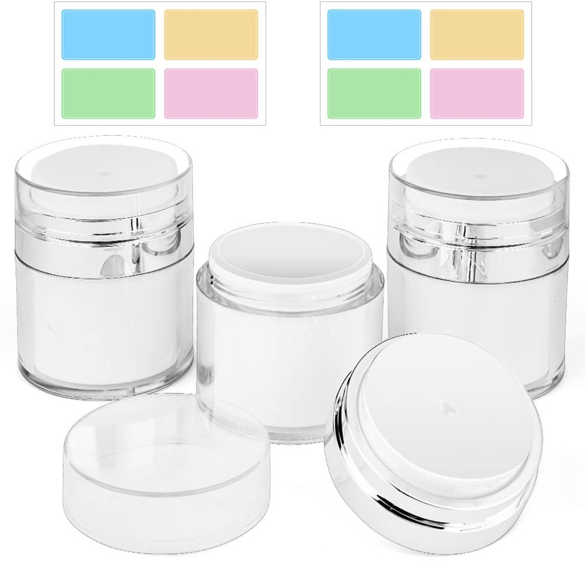 Set van 3 navulbare airless vacuüm lotion dispensers van 50 ml voor cosmetica