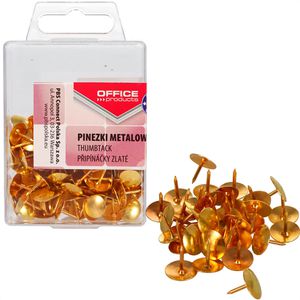 Office-Products Reißzwecken, gold, 9 mm Kopfdurchmesser, 150 Stück