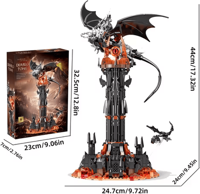 Inspire Curations MOC Fell Beast Magic Tower Building Blocks Fantasy Fortress Castle Set 997pcs
