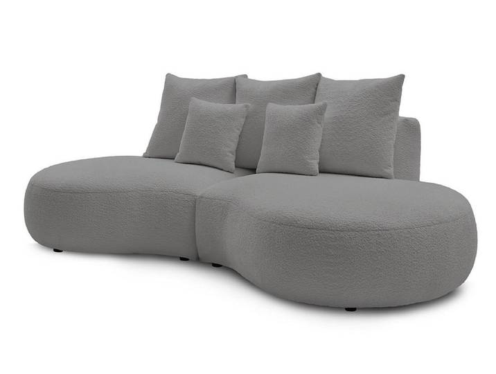 3er Sofa BOBOCHIC SAINT-GERMAIN Boucle-Stoff hellgrau