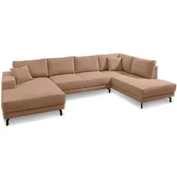 filippo Wohnlandschaft Castello Cord Braun Hellbraun