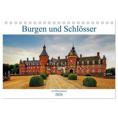 Burgen und Schlösser im Münsterland (Tischkalender 2026 DIN A5 quer), CALVENDO Monatskalender