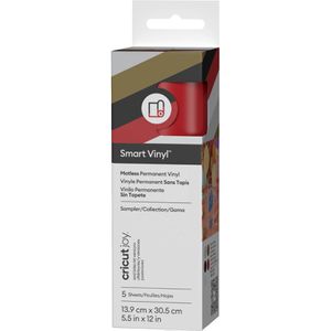 Cricut Vinylfolie Joy 2011691 Smart Vinyl, farbig sortiert, 13,9 x 30,5 cm, matt, permanent, 5 Blatt