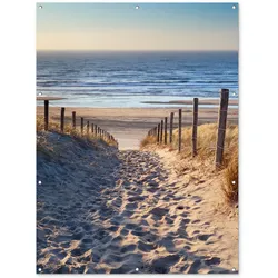 GARTENPOSTER Strand - Meer - Niederlande - Dünen - Sonne Gartendekoration 120x160 cm