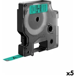 Dymo, Beschriftungsband, Etikettenband (0.90 cm, Grün, Schwarz)