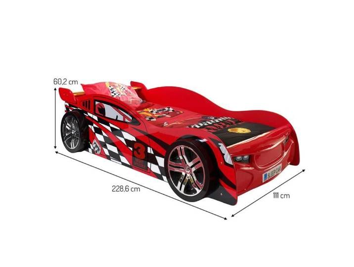 Lit de voiture - Dream Tree - Race - 90 x 200 cm - Rouge - 1 place