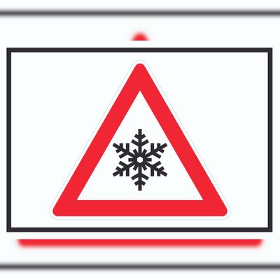 HB-Druck Achtung Frost Schnee Eis Symbol Schild A2 (420x594mm)