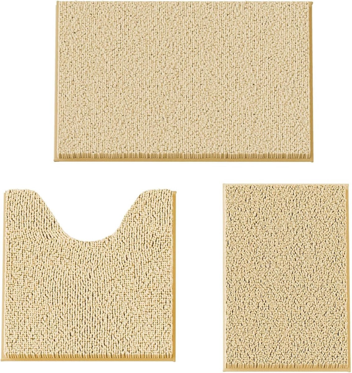 Unyqoos Zachte en Absorberende Badmatset met Antislip voor Badkamer en Toilet