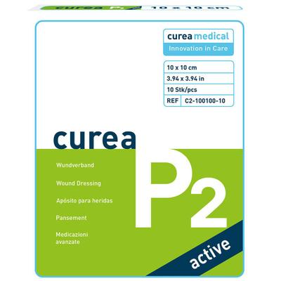 Curea P2 active superabs.Wundaufl.10x10 cm 10 St Kompressen