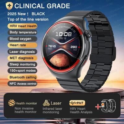 Inspired Living VitalTrack Pro Blood Pressure Smartwatch With Heart Rate & Sleep Monitoring black Steel B 2a