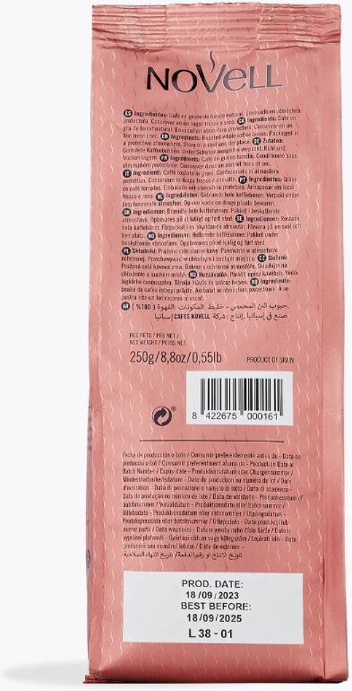 Novell Excelsior Plus Espresso 250 g   Ganze Bohne   Brasilien, Äthiopien   Exquisite Arabica Mischung mit Noten von Zitrus, Honig & Getreide