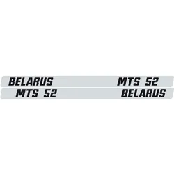 Belarus Aufkleber "MTS 52" silber Haube lang MTS Logo | 10-02