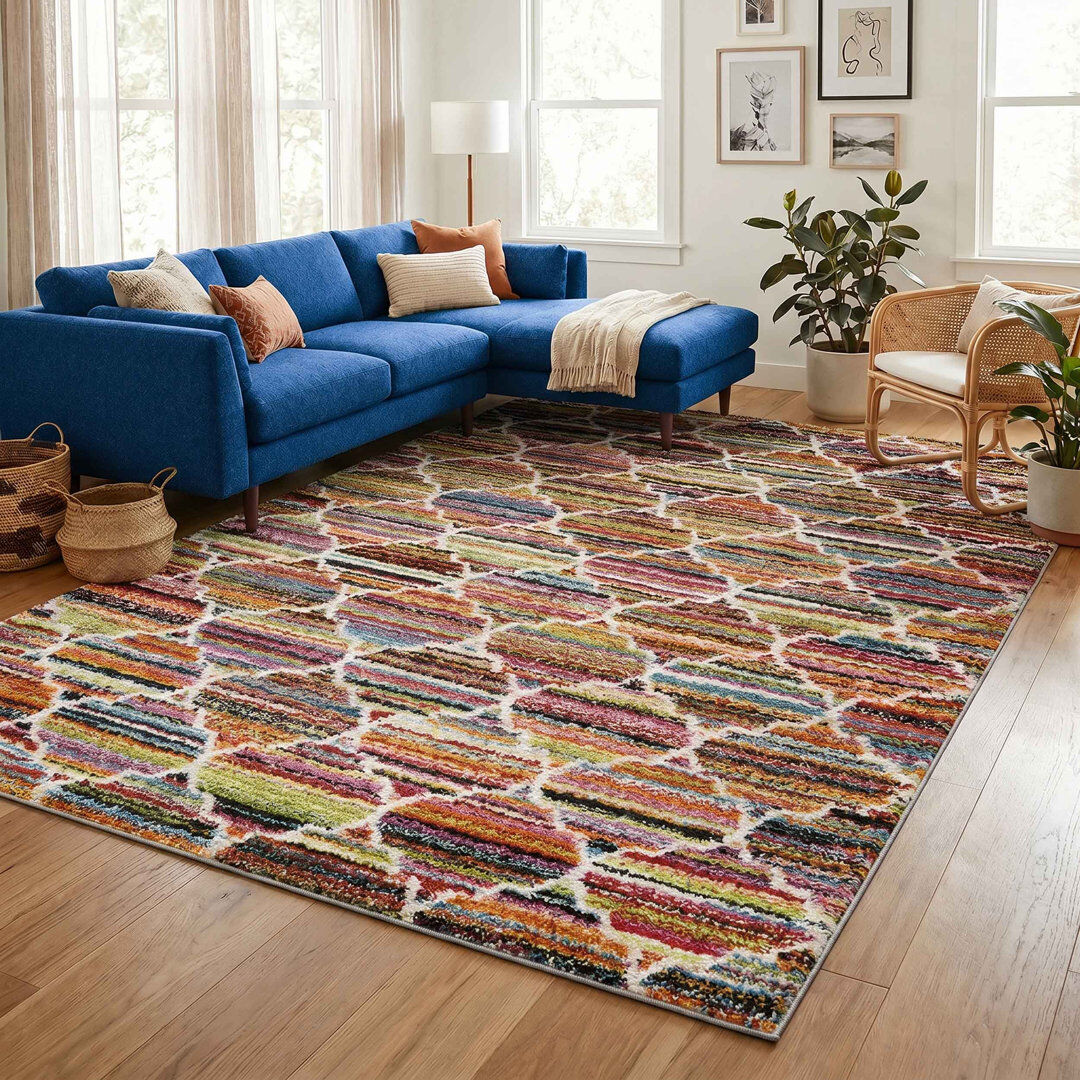 Brayden Studio Trellis Area Rug Multi Colour 160 x 230 cm (Rectangular)